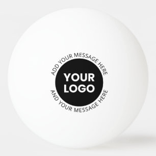 Balle De Ping Pong Logo d'entreprise & Texte modifiable Blanc & Noir
