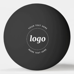 Balle De Ping Pong Logo Simple Avec Entreprise Texte