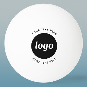 Balle De Ping Pong Logo Simple Avec Entreprise Texte
