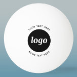 Balle De Ping Pong Logo Simple Avec Texte Commercial<br><div class="desc">Ajoutez votre propre logo et votre choix de texte à ce design. Supprimez le texte supérieur ou inférieur si vous préférez. Minimaliste et professionnel. Idéal pour la marque employé,  ou comme produit promotionnel pour vos clients.</div>