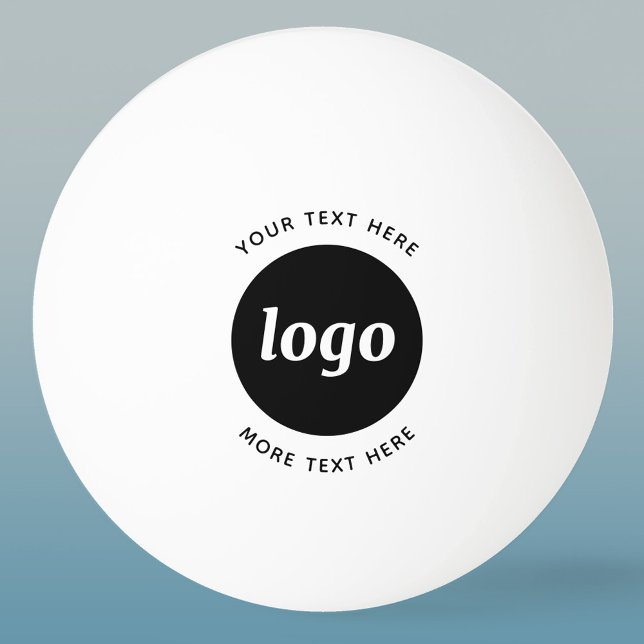 Balle De Ping Pong Logo Simple Avec Texte Commercial (Logo with text business promotional ping pong ball)