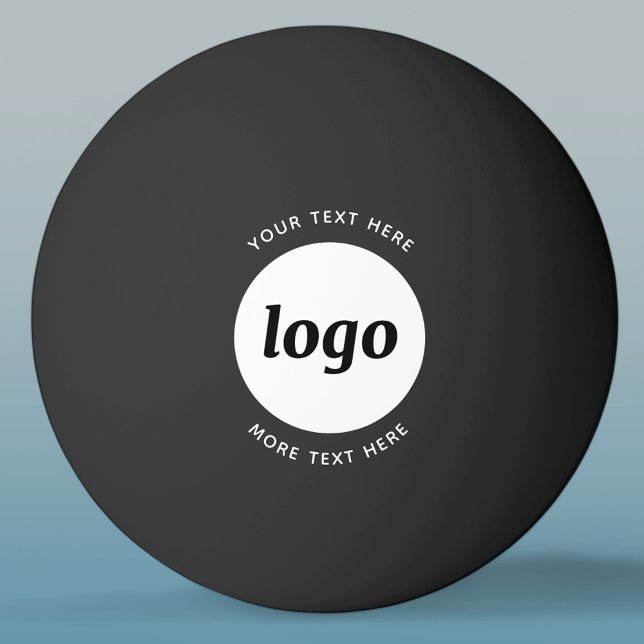 Balle De Ping Pong Logo Simple Avec Texte Professionnel Promotionnel (Simple logo with custom text promotional business branding ping pong ball)