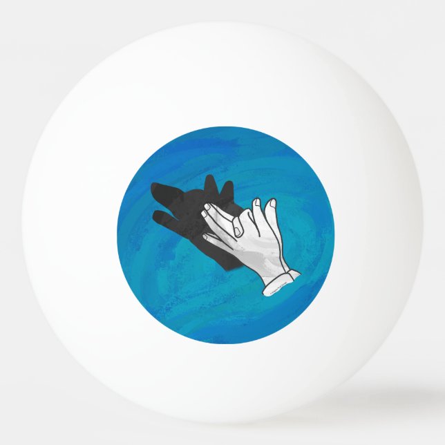 Balle De Ping Pong Loup en bleu (Dos)