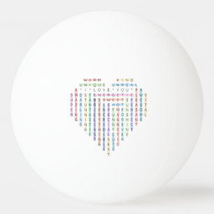 Balle De Ping Pong Love Word Quest - Puzzle du coeur - Je t'aime