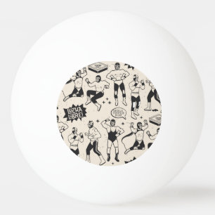 Balle De Ping Pong Lucha Libre : motif de lutteurs mexicains