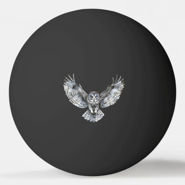 Balle De Ping Pong Lune de Hibou Noir Blanc (Devant)