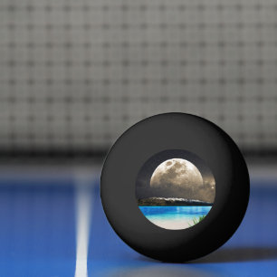 Balle De Ping Pong Lune Et Plage