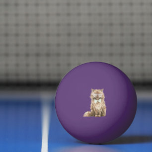 Balle De Ping Pong Lunettes Cool Cat Marron