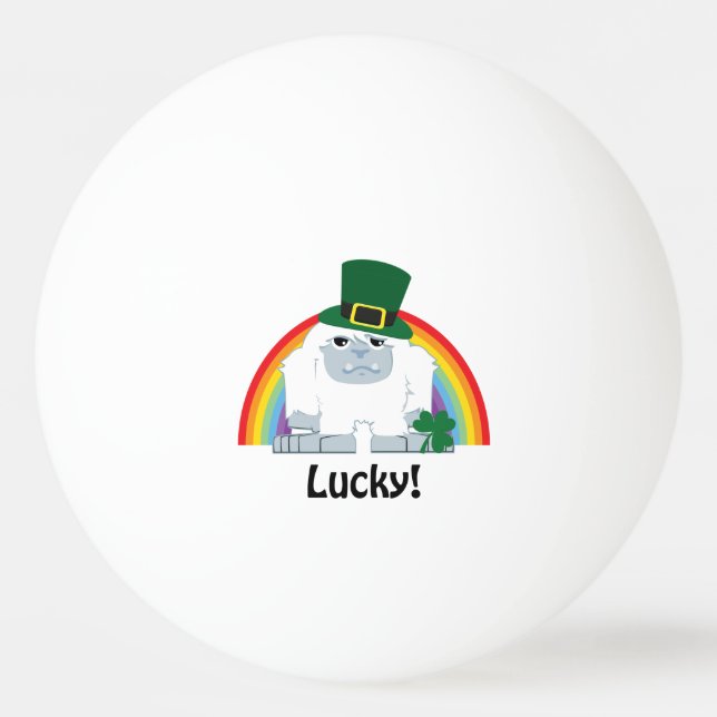 Balle De Ping Pong Lutin Yeti Chanceux (Devant)