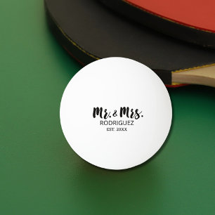 Balle De Ping Pong M. et Mme Modern Brush Police Mariage Cadeau