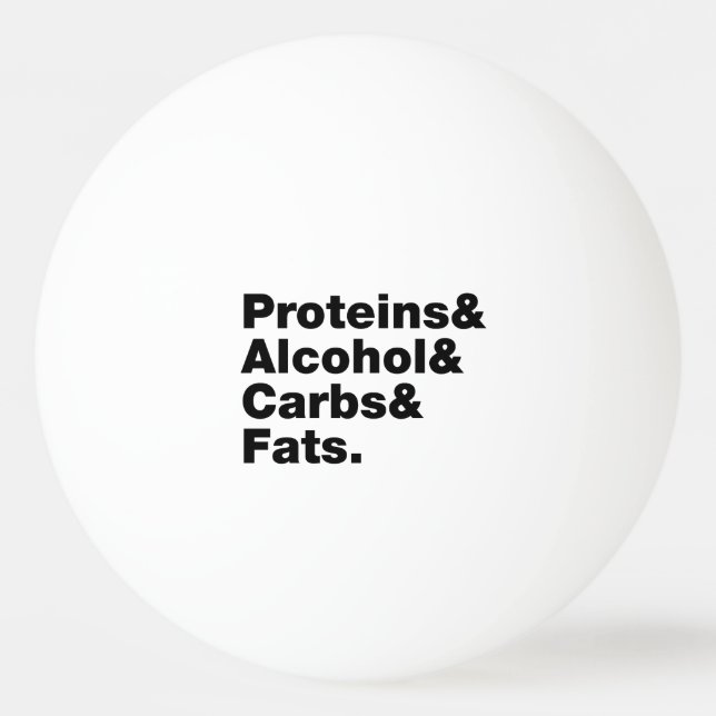 Balle De Ping Pong Macronutriments. Protéines & Alcool & Glucides & G (Devant)