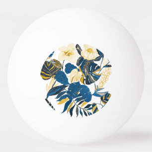 Balle De Ping Pong Main Tropicale tirée : Motif créatif sans couture
