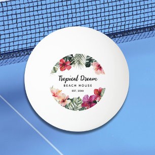 Balle De Ping Pong Maison de plage botanique florale tropicale à l'aq