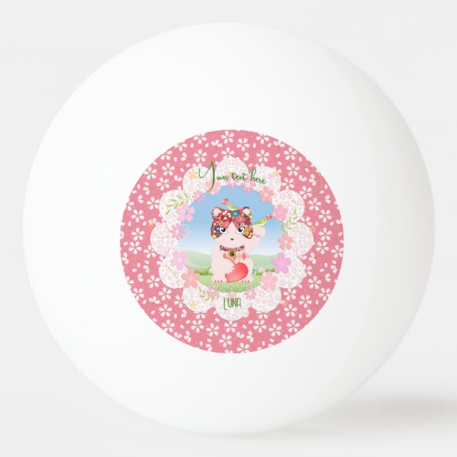 Balle De Ping Pong Maneki Neko Lucky Luna (Devant)