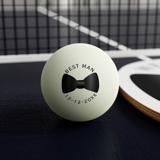 Balle De Ping Pong Mariage Boule de Ping Pong Tête de Noire en Smokin (Best glow in the dark ping pong ball for your Best Man. Just add your wedding date)