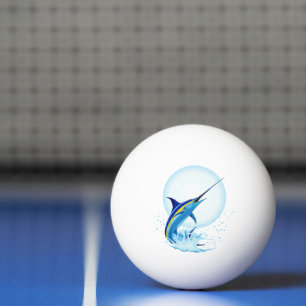 Balle De Ping Pong Marlin Bleu Jaillissant de l'Océan