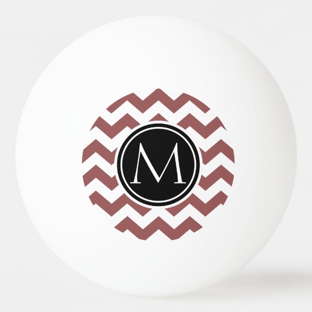 Balle De Ping Pong Marsala Chevron Monogramme (Devant)