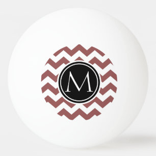 Balle De Ping Pong Marsala Chevron Monogramme
