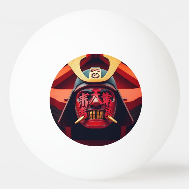 Balle De Ping Pong Masque de samouraï anime rouge (Devant)