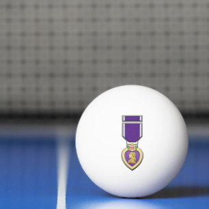 Balle De Ping Pong Médaille de cœur violet personnalisable