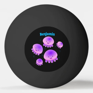 Balle De Ping Pong Méduse rose violet mignonne kawaii dessin animé