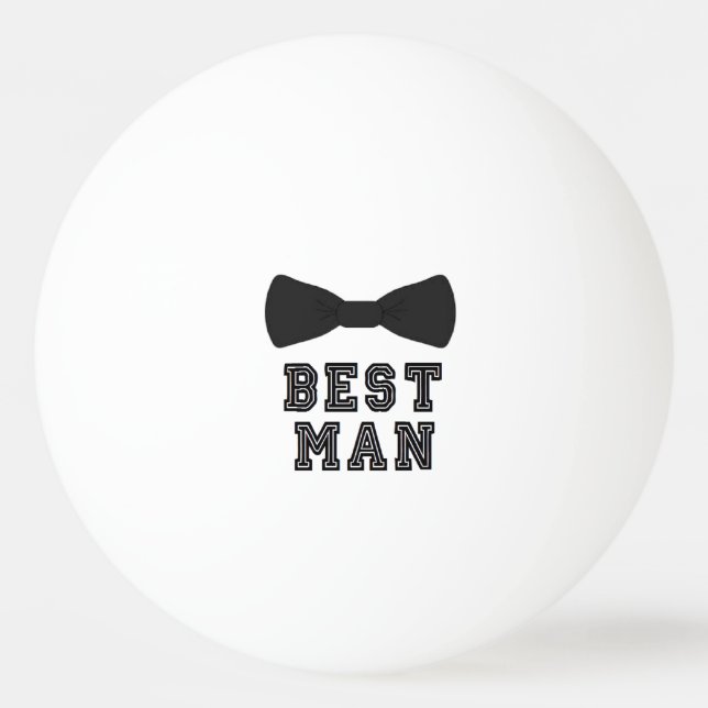 Balle De Ping Pong Meilleur homme mariage groomsmen arc cravate  (Devant)