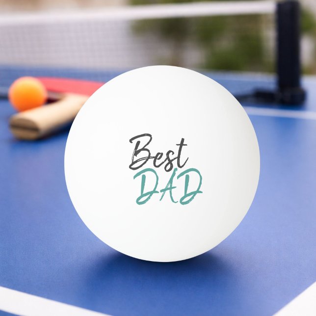 Balle De Ping Pong Meilleur Papa Écriture Turquoise Fête des Pères (Créateur téléchargé)