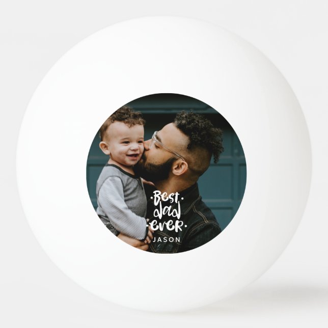 Balle De Ping Pong Meilleur Papa Personnalisé Photo Cadeau Fête des P (Devant)