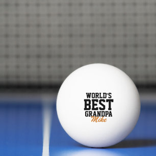 Balle De Ping Pong Meilleure grande Fête des pères noire et orange du