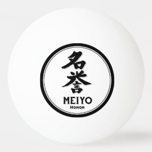 Balle De Ping Pong MEIYO honneur bushido vertu samurai kanji tatouage