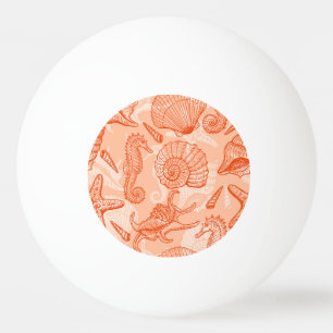 Balle De Ping Pong Mer tirée à la main : Motif Vintage