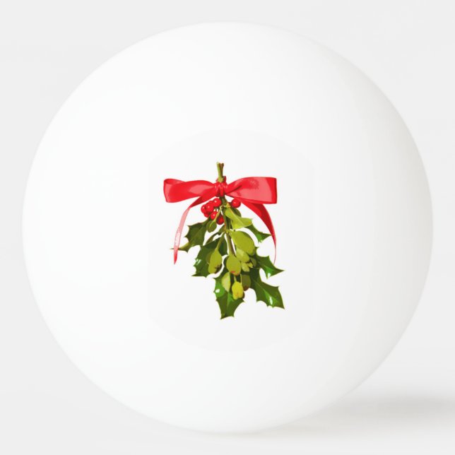 Balle De Ping Pong Merry Christmas mistletoe (Devant)