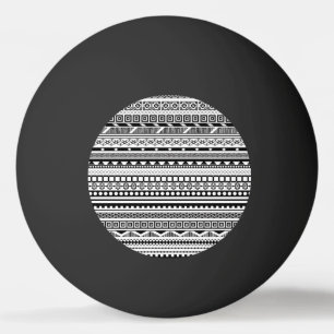 Balle De Ping Pong Mignon motifs aztèques noir blanc design