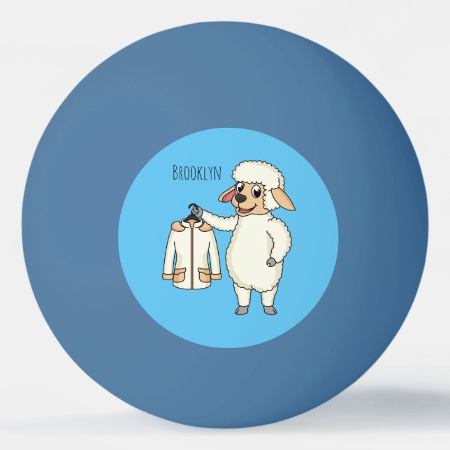 Balle De Ping Pong Mignonne brebis avec blouson (Devant)