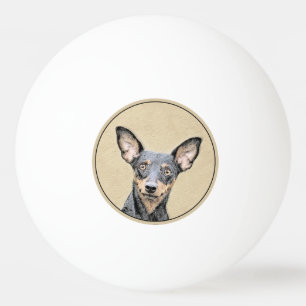Balle De Ping Pong Miniature Pinscher Peinture mignonne Chien Art ori
