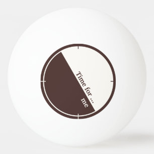 Balle De Ping Pong Minimaliste marron et blanc, 60°, Texte