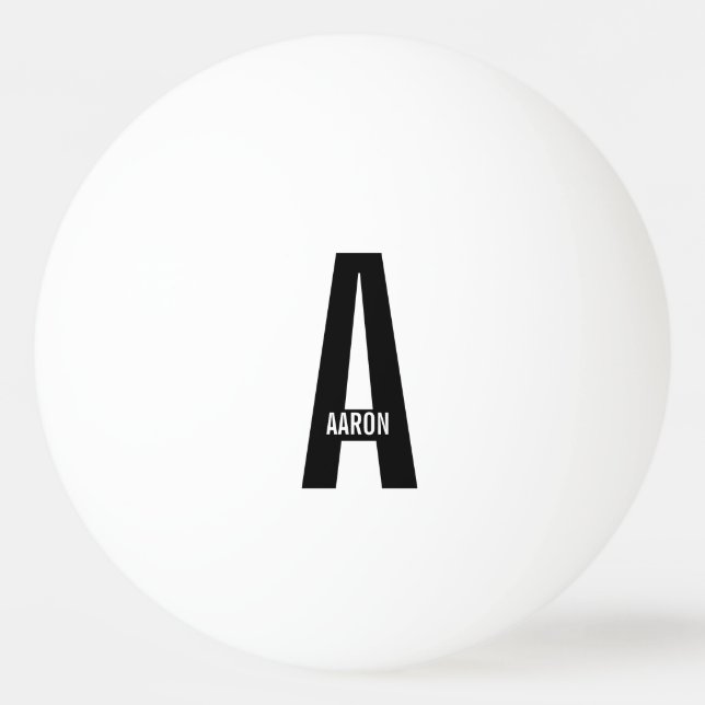 Balle De Ping Pong Modern Personalized Bold Monogram and Name (Devant)