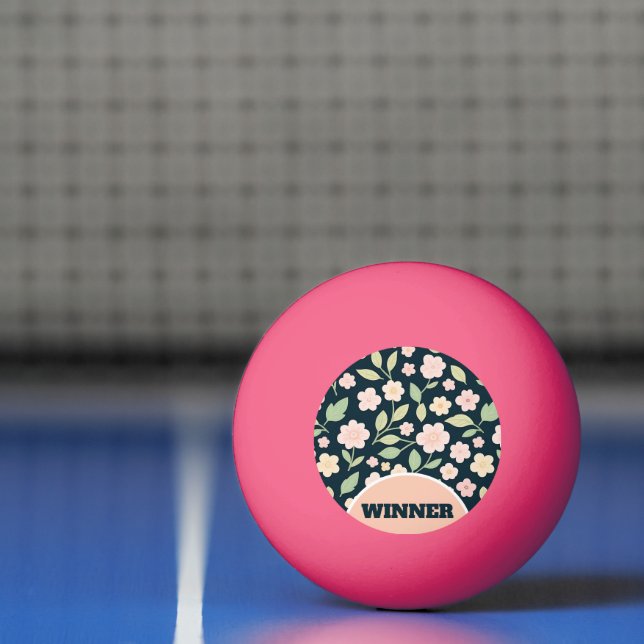 Balle De Ping Pong Modern Pink Wildflowers Pattern (Filet)