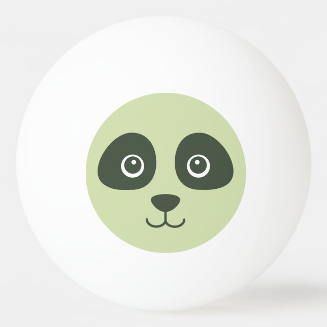 Balle De Ping Pong Moderne Cute Panda Face Vert clair (Devant)