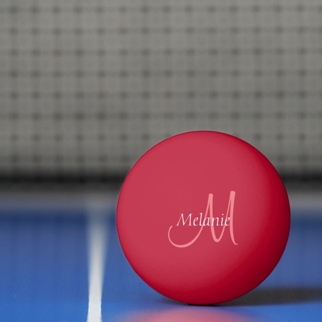 Balle De Ping Pong Moderne Elégant Modèle tendance Monogramme initial (Filet)