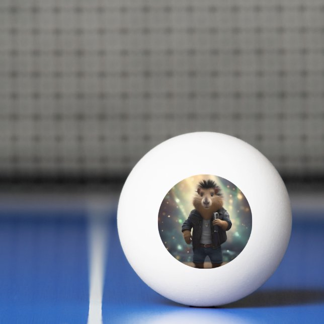 Balle De Ping Pong "Mohawk Capybara : Rockin' the River !" (Filet)