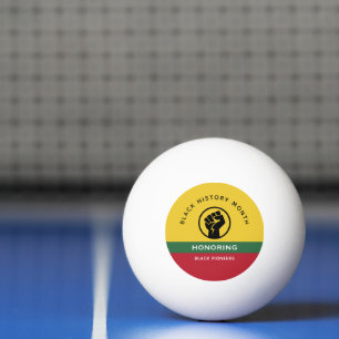 Balle De Ping Pong Mois de l'histoire noire Texte courbe afro-américa
