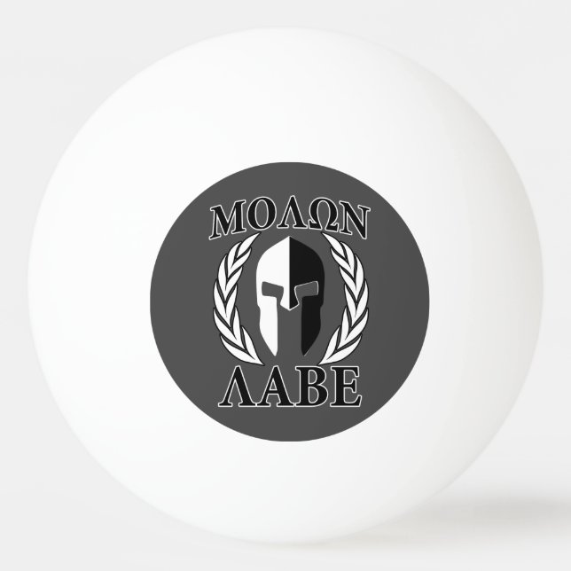 Balle De Ping Pong Molon Labe Spartan Casque Laurels Noir (Devant)