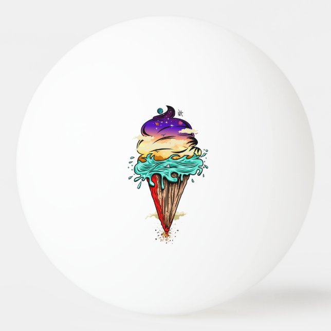 Balle De Ping Pong Monde de la crème glacée (Devant)