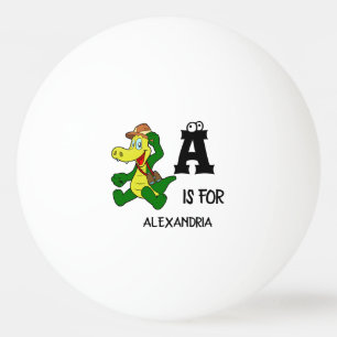 Balle De Ping Pong Monogramme A personnalisé est pour Alligator drôle