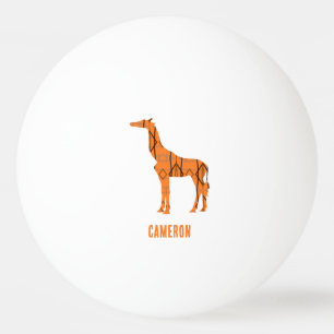 Balle De Ping Pong monogramme Abstrait de silhouette de girafe