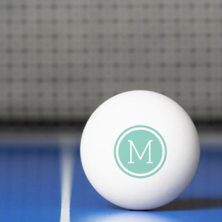 Balle De Ping Pong Monogramme Aqua Circle Personnalisé