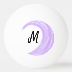 Balle De Ping Pong Monogramme aquarelle violet personnalisé simple à