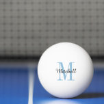 Balle De Ping Pong Monogramme bleu et nom personnalisé<br><div class="desc">Boules de ping-pong personnalisées avec votre nom et monogramme ou autre texte personnalisé. Cliquez sur Customiser pour modifier les polices et les couleurs ou ajouter votre propre texte et images pour créer un cadeau unique.</div>
