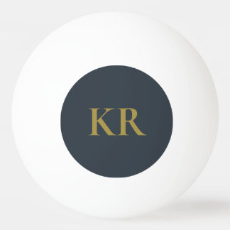 Balle De Ping Pong Monogramme Bleu Nuit Or Initiales Minimaliste Homm